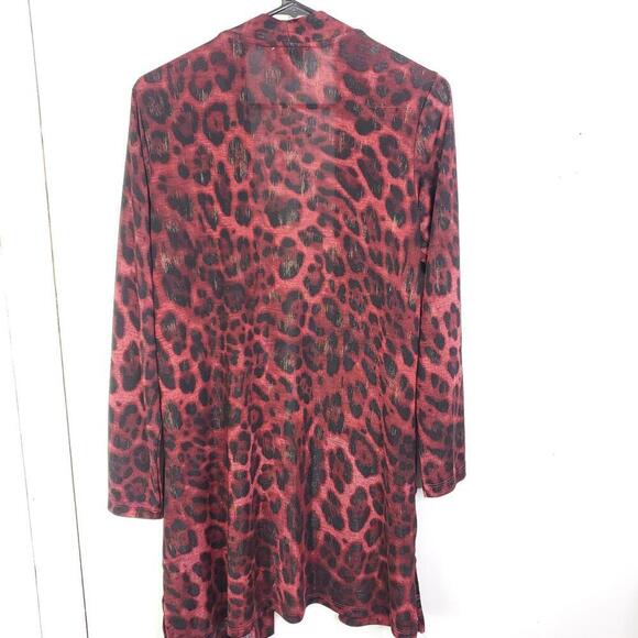 Susan Graver Sweater Womens Small Leopard Exotic Duster Longline Cardigan - Picture 2 of 10